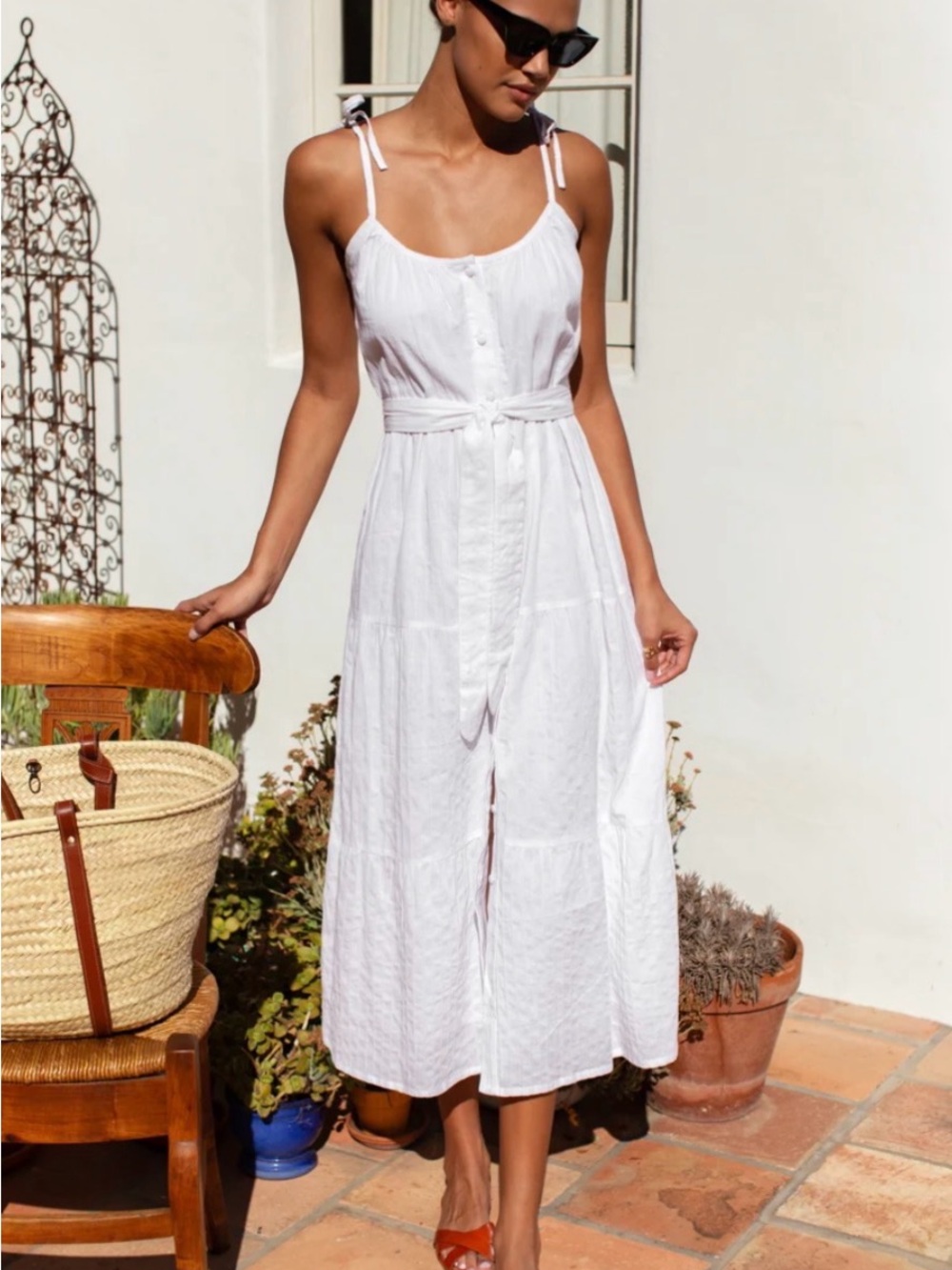 Emerson Fry Love Tomas India Button Front Sundress Salt XS/S NWOT